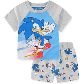 SEGA Sonic the Hedgehog Boys Short Sleeve T-Shirt and French Terry Short Set for Toddler and Big Kids