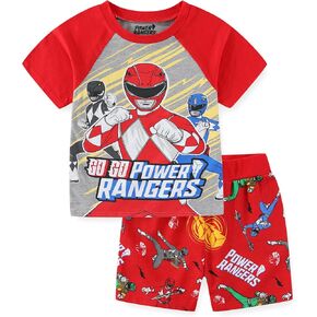 Power Rangers Boys Short Sleeve T-Shirt and French Terry Shorts Set for Big Kids