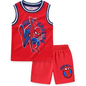 Marvel Spider-Man Miles Morales Avengers Boys Tank Top Shirt and Active Mesh Short Set for Toddlers and Big Kids