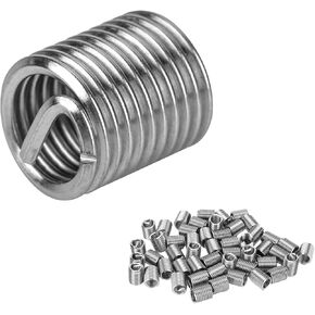 100PCS Thread Repair Insert, M6 × 1.0 × 3D Helicoil Metric Thread Sleeve Steel Sheaths Wire Thread Inserts, 304 Stainless Steel Helicoil Coiled Wire Screw Thread Repair Kit