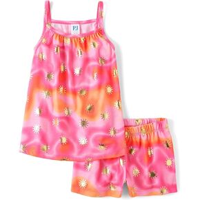 The Children's Place Girls' Tank Top and Shorts 2 Piece Pajama Set