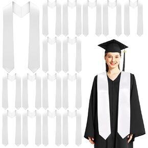 16 Pieces Unisex Graduation Stoles Plain Graduation Sash Honor Satin Stole