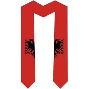 International Students Albania Graduation Stole Albania Country Flag Graduation Sash 5 X 72 Inches