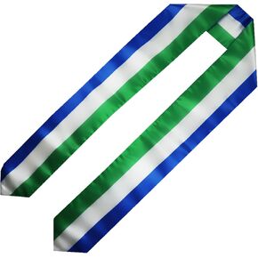 Sierra Leone Flag Graduation Sash/Stole/Scarf 180X13CM Double Sided for Study Aboard International Students Graduation Decoration Item Gift