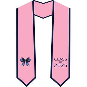 Graduation Stole Class of 2025,Pink Graduation Stole, Stoles for Graduation 2025, Bow Graduation Sash