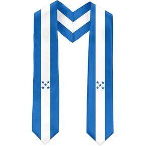 Honduras Flag International Graduate Satin Stole Scarf with National Flag Design, 72" Graduation Sash