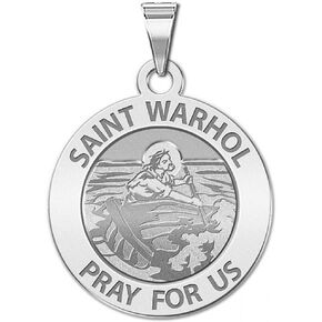 PicturesOnGold.com Saint Warhol Religious Medal - - 1 Inch Size of a Quarter -Sterling Silver
