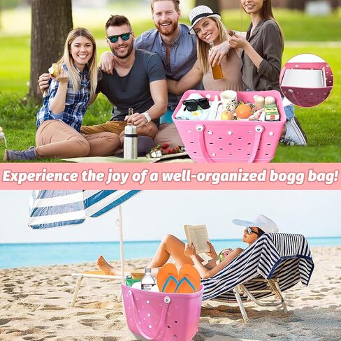 2Pcs Divider Tray for Bogg Bag, Insert Dividers for Original XL Bogg Bag Accessories Inserts Beach Accessories Suitable for Simply Southern/Original Tote (White) in Saudi Arabia