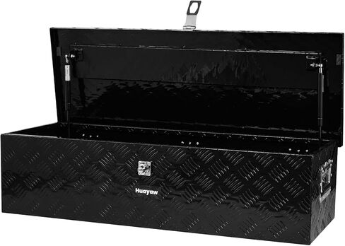 Aluminum Truck Tool Box, Heavy Duty Waterproof Truck Storage Organizer, Pickup Truck Bed RV Trailer with Side Handle, Lock and Keys (Black, 49-INCH) in Kuwait