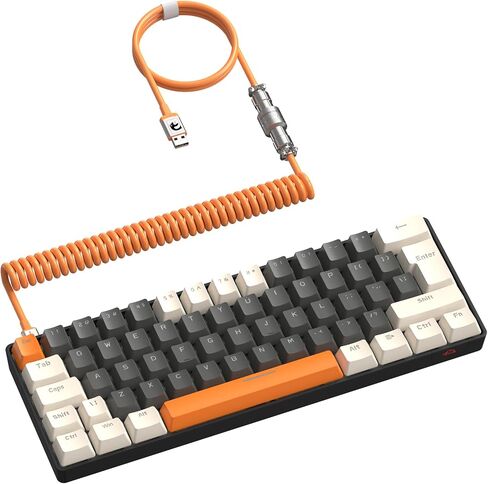 ZIYOU LANG RK-T60 لوحة مفاتيح ميكانيكية سلكية للألعاب وماوس كومبو صغير محمول مع إضاءة خلفية قوس قزح 62مفتاح NKRO 6400DPI RGB كابل Aviator C ملفوف على شكل قرص العسل للاعب PS4/PC/WIN (مفتاح أزرق/أحمر) in Kuwait