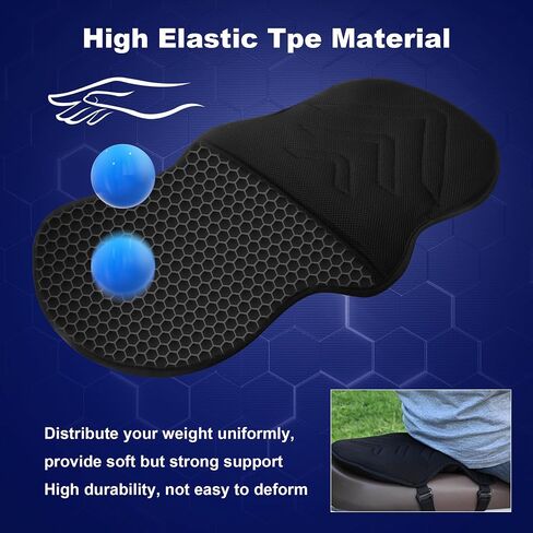 Motorcycle Gel Seat Cushion - Ultimate Comfort for Bike Riding and Long Trips - Fits Most Motorcycles & ATVs, Small Size in Kuwait