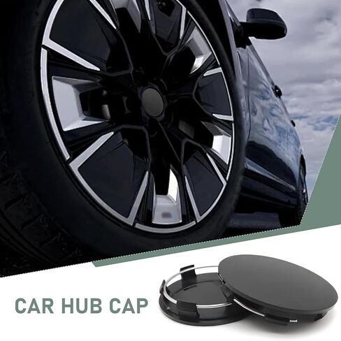 CAP-4 CAR 2.3 "OD 2.2" CENT ID TYRE CENTER CAP ، ABS ABS ABS مضاد للوقاية من الغبار ، تزيين تثبيت التثبيت المضاد للسقوط ، Universal for Cars (BALCK) in Kuwait