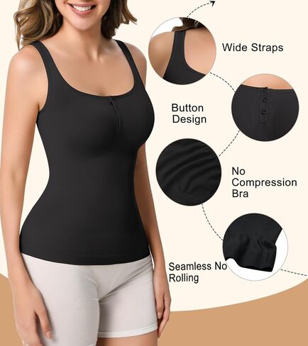 Shapewear Tank Tops for Women Tummy Control Cami Shaper Compression Tanks Slimming Camisole in Saudi Arabia