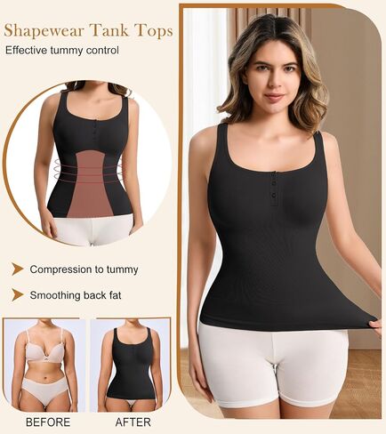 Shapewear Tank Tops for Women Tummy Control Cami Shaper Compression Tanks Slimming Camisole in Saudi Arabia