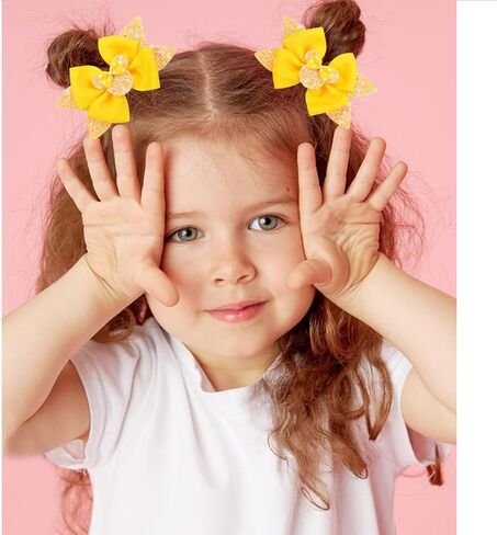 Sparkling Mouse Ears Bow Clips for Baby Girls – Set of 2 with Glitter Bows & Adorable Mouse Ears – Perfect for Girls' Birthdays, Back to School, Theme Parks & Parties (Black) in Kuwait