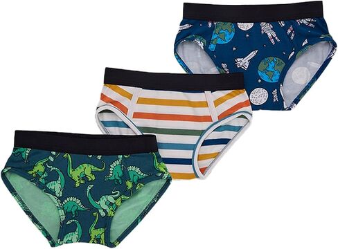 Meundies Boys Brief 3 عبوات - نسيج مشروط ناعم مع عدم وجود قرص حزام | المطبوعات الممتعة والتصميم الخالي من الخدش ودائم in Saudi Arabia