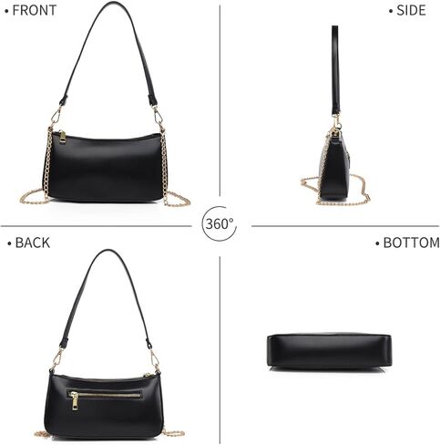 Small Shoulder Bag for Women Trendy Purse Retro Vegan Leather Hobo Purses Clutch Tote HandBags with Zipper Closure in Kuwait