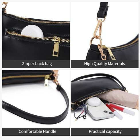 Small Shoulder Bag for Women Trendy Purse Retro Vegan Leather Hobo Purses Clutch Tote HandBags with Zipper Closure in Kuwait