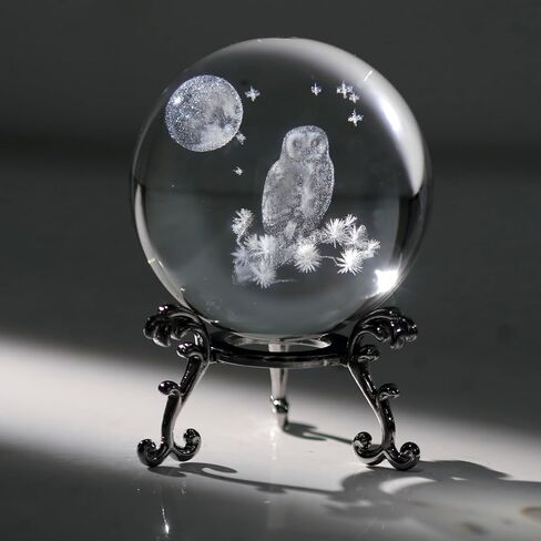 60 mm Crystal Ball 3D Laser Butterfly Figurine - Glass Paperweight & Decorative Ball with Stand – Glass Ball Ornaments for Home & Office Decor, Gifts for Women Girls Wife Daughter in Saudi Arabia