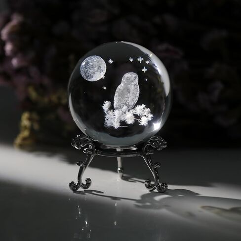 60 mm Crystal Ball 3D Laser Butterfly Figurine - Glass Paperweight & Decorative Ball with Stand – Glass Ball Ornaments for Home & Office Decor, Gifts for Women Girls Wife Daughter in Saudi Arabia