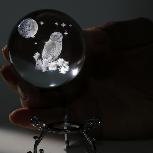 60 mm Crystal Ball 3D Laser Butterfly Figurine - Glass Paperweight & Decorative Ball with Stand – Glass Ball Ornaments for Home & Office Decor, Gifts for Women Girls Wife Daughter in Saudi Arabia