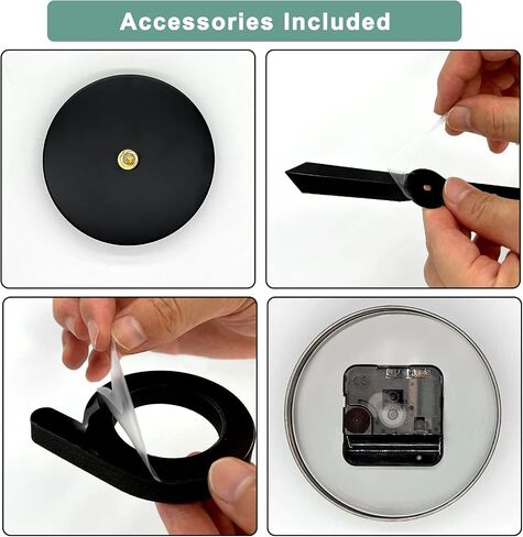 VREAONE Frameless DIY Wall Clock,Large Modern 3D Mirror Sticker kit for Home Living Room Bedroom Office Wall Decorations(Black) in Saudi Arabia