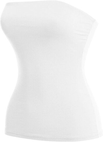 Mixmatchy Women's Basic Casual Long Bandeau Tube Top Top Briterless Lundershirts in Kuwait