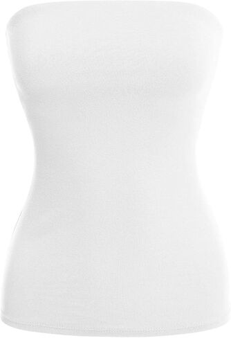 Mixmatchy Women's Basic Casual Long Bandeau Tube Top Top Briterless Lundershirts in Kuwait