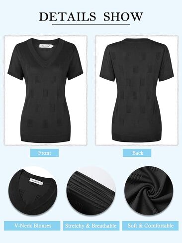 Ninedaily Women's Tops Short Sleeve Sweater Knit T-Shirts Dressy Casual Blouses in Kuwait