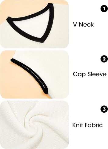 Imily Bela Summer Cap Sleeve Sweater سترة للنساء غير الرسمي الخامس عن الرقبة أكمامًا متماسكًا تربط قمصان 2025 قمصان الربيع in Saudi Arabia