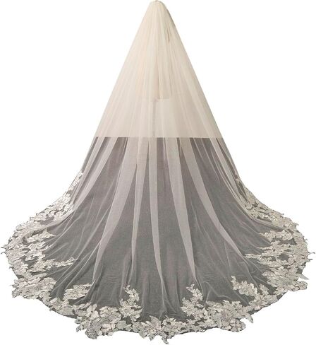 Cathedral Length 3M Sequin Wedding Bridal Veil With Metal Comb in Kuwait