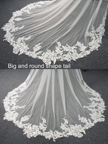 Cathedral Length 3M Sequin Wedding Bridal Veil With Metal Comb in Kuwait