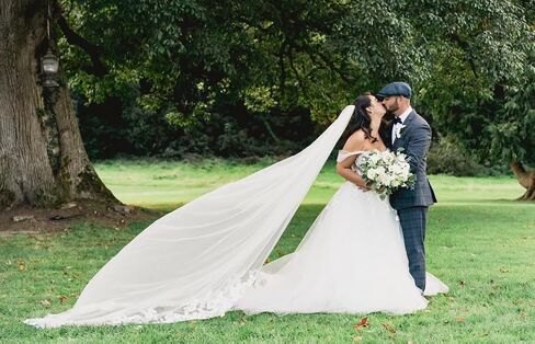 Cathedral Length 3M Sequin Wedding Bridal Veil With Metal Comb in Kuwait