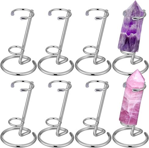 8 Pcs Small Crystal Wand Display Stand Metal Rock Wand Holder Iron Arms Display Stand for Small Gemstones Crystal Mineral Agate in Kuwait