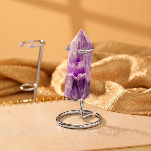 8 Pcs Small Crystal Wand Display Stand Metal Rock Wand Holder Iron Arms Display Stand for Small Gemstones Crystal Mineral Agate in Kuwait
