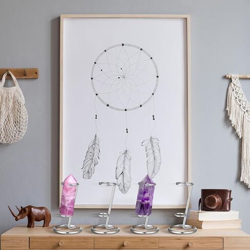 8 Pcs Small Crystal Wand Display Stand Metal Rock Wand Holder Iron Arms Display Stand for Small Gemstones Crystal Mineral Agate in Kuwait