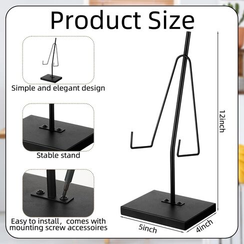 Black Metal Frame Holder Heavy Duty Sign Holder Vertical Picture Art Painting Display Stand Plaque Poster Stand for Home Restaurant Table Exhibition(12 x 5 x 4 Inches) in Saudi Arabia
