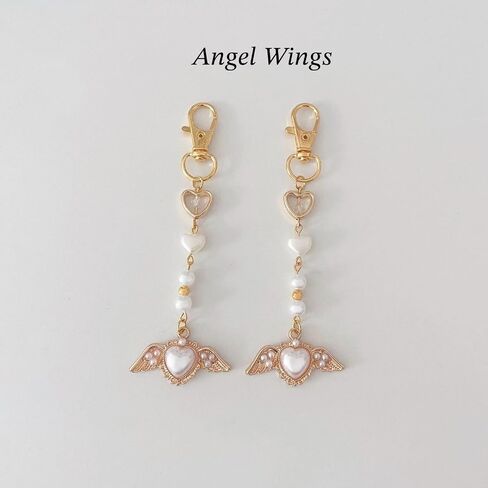 Agromusk Gold Bow Keychain Bag Charms for Women Heart Pearl Beaded Coquette Aesthetic Purse Charms in Kuwait