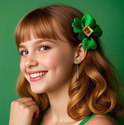 Reffeer Solid 925 Sterling Silver Leaf Clover Dangle Earrings Chain for Women Teen Girls Green Leaf Tassel Drop Earrings Threader in Kuwait