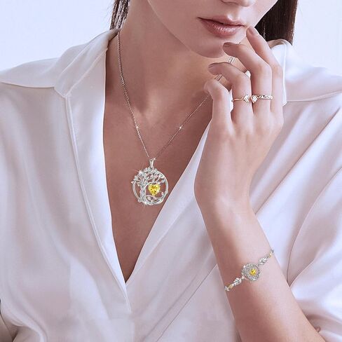 S925 Sterling Silver Tree Of Life Birthstone Heart Charm Bracelet Gifts for Women Jewelry Anniversary Valentines Day Birthday Gifts Bracelets in Kuwait
