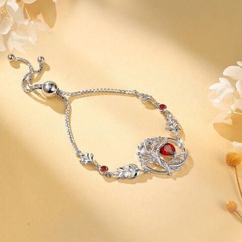 S925 Sterling Silver Tree Of Life Birthstone Heart Charm Bracelet Gifts for Women Jewelry Anniversary Valentines Day Birthday Gifts Bracelets in Kuwait