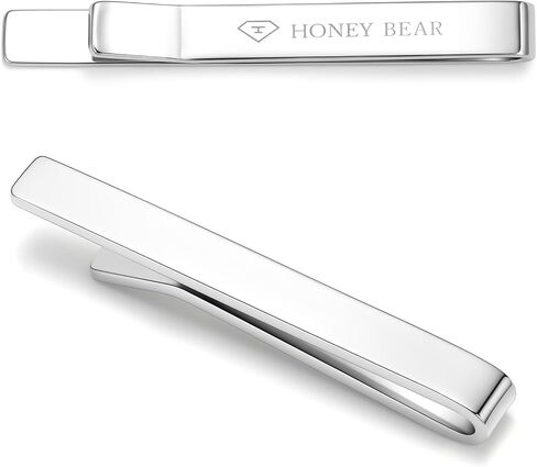 HONEY BEAR 1.97"/2.12"/2.36" Tie Clips for Men, Thick Thicker Tie Bar Pin for Normal Size Necktie Business Wedding Gift 5/5.4/6cm in Saudi Arabia