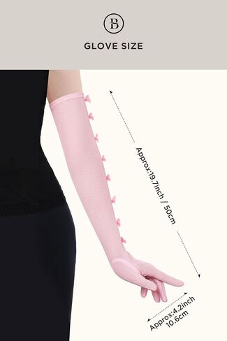 BABEYOND Lace Gloves for Women - Princess Gloves Long Stretchy Bow Mesh Tulle Sheer for Costume Opera Party in Kuwait