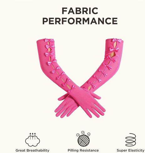 BABEYOND Lace Gloves for Women - Princess Gloves Long Stretchy Bow Mesh Tulle Sheer for Costume Opera Party in Kuwait