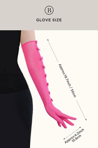BABEYOND Lace Gloves for Women - Princess Gloves Long Stretchy Bow Mesh Tulle Sheer for Costume Opera Party in Kuwait