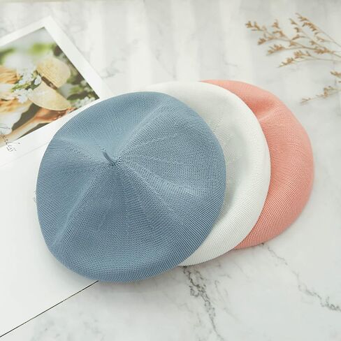 GUZOSJO Straw Beret Summer French Beret Hats for Women Artist Crochet Beret Cap Causal Beanie Hat in Saudi Arabia