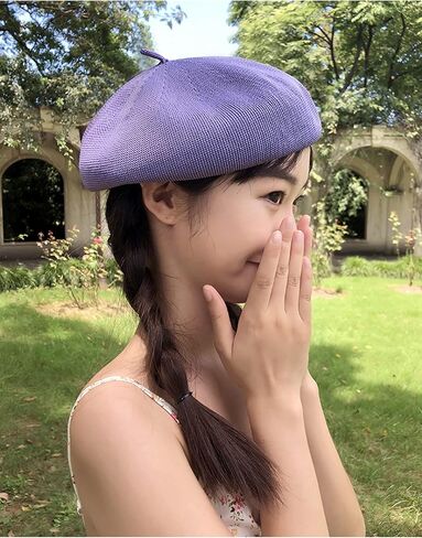 GUZOSJO Straw Beret Summer French Beret Hats for Women Artist Crochet Beret Cap Causal Beanie Hat in Saudi Arabia