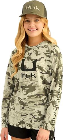 HUK Boys' KC Scott Patterned Hoodie, Performance Hooded Fishing Shirt in Saudi Arabia