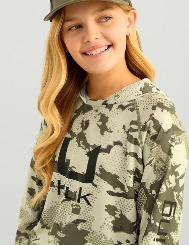 HUK Boys' KC Scott Patterned Hoodie, Performance Hooded Fishing Shirt in Saudi Arabia