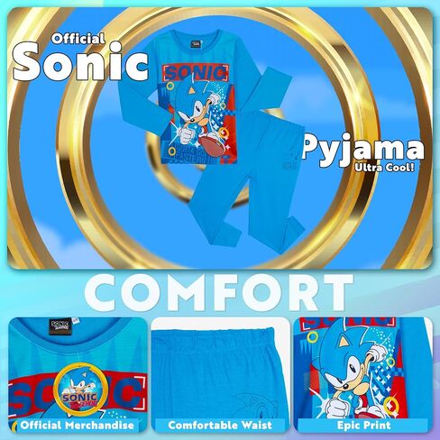 Sonic the Hedgehog Shadow Boys Pajama Set ، صالة مريحة ، ملابس ناعمة PJS - هدايا الألعاب للأولاد in Saudi Arabia